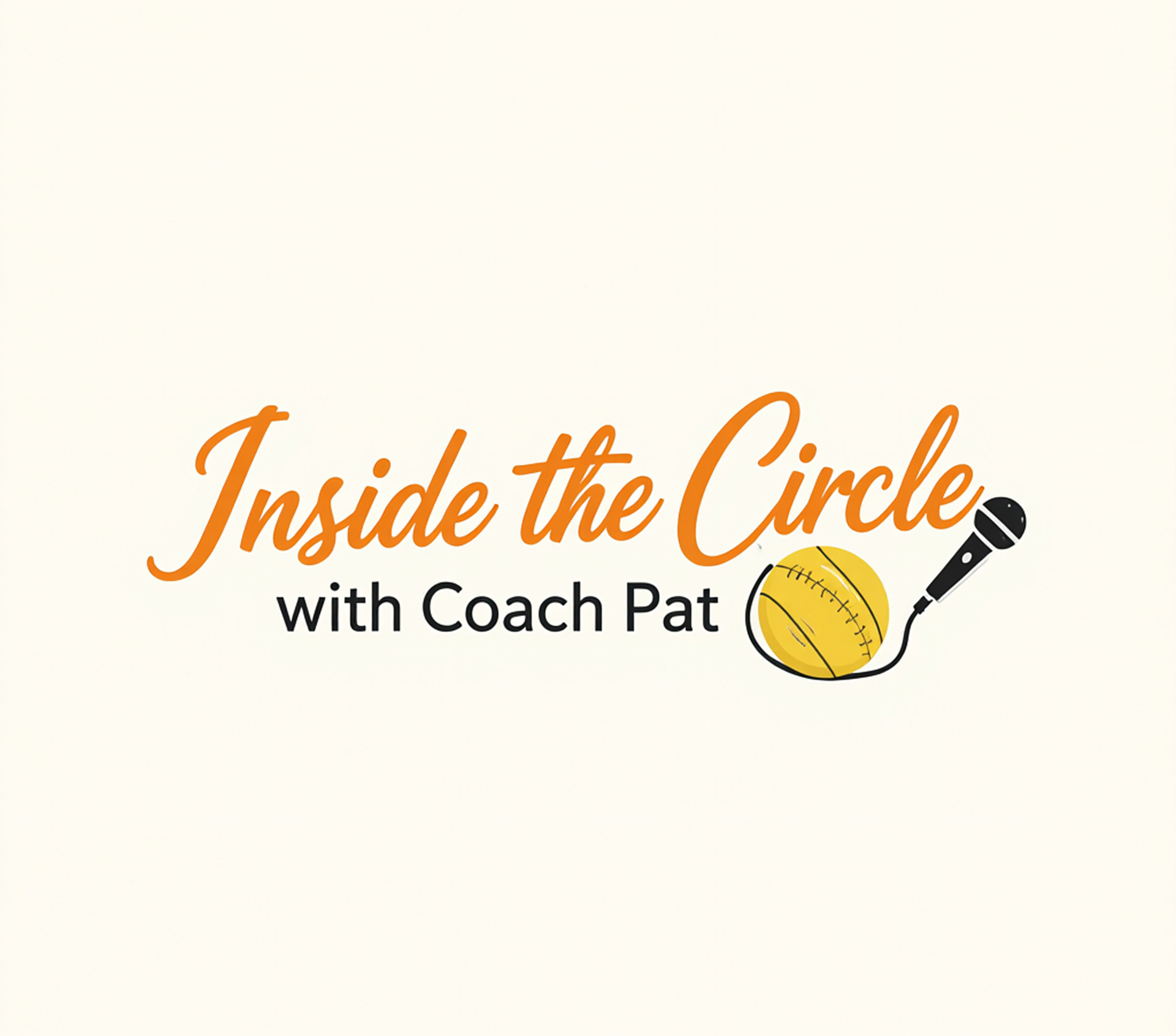 Podcast logo with microphone and ball